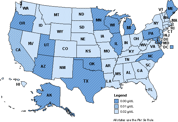 Youth Operators Blood Alcohol Concentration Limit Laws as of 1/1/2006